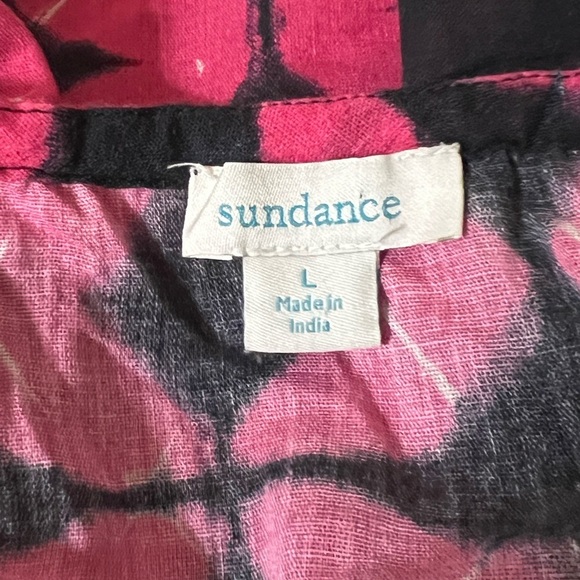 Sundance Pink and Black Geometric Long Sleeve Blouse - Picture 6 of 6